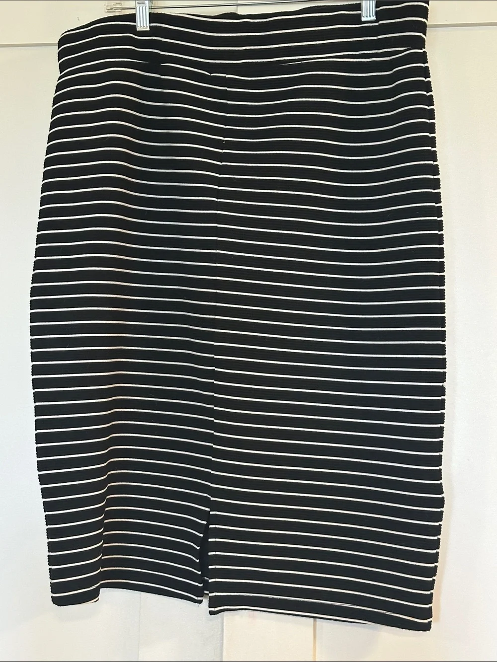 Striped Black and White Pencil Skirt - Sleek Women's Workwear